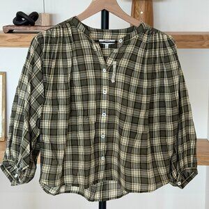 NWT Madewell Balloon-Sleeve Top - Faded Ivy - S